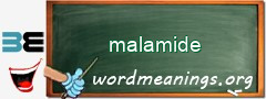 WordMeaning blackboard for malamide